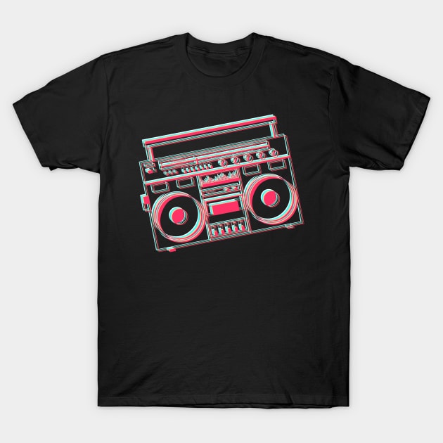 Boombox Ghetto Blaster T-Shirt by melostore